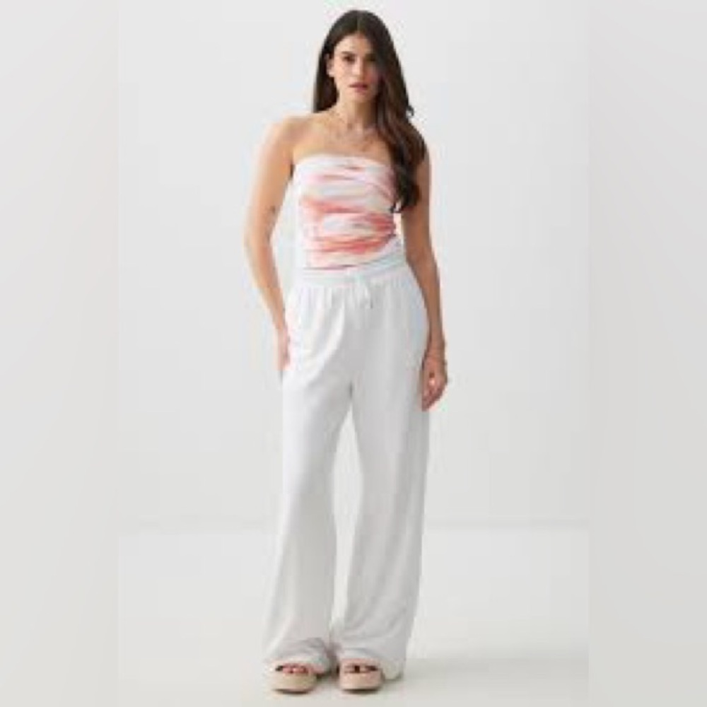 NWOT Organic Cotton White Wide-Leg Pants​​